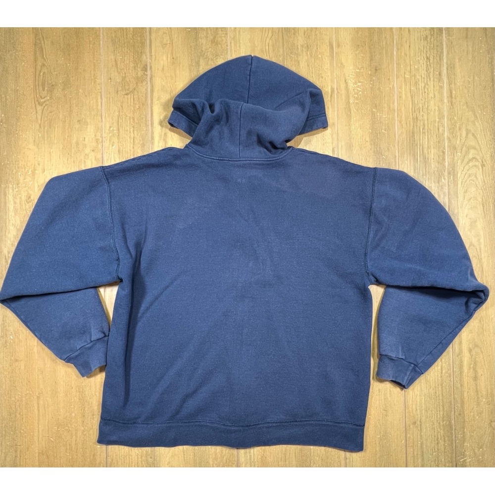 Starter Mens Navy Blue Full Zip Hoodie Fleece Embroidered Logo Sweatshirt M - Picture 2 of 13